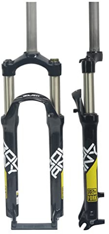 HSQMA 24 Zoll MTB Gabel Federweg 100mm Mountainbike Federgabel 1-1/8 Gerade Mechanisch Vorderradgabel Manuelle Arretierung Schnellspanner 9mm (Color : 24'' Yellow)