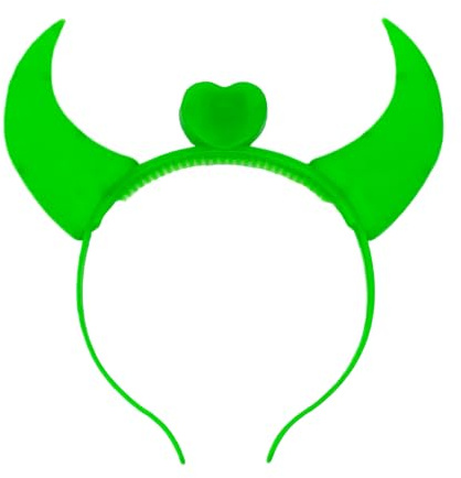 BF Souvenirs 1x LED Haarreif DEVIL in 3 Farben leuchtend Teufels-Hörner mit Herz Party Junggesellinnen Abschied Halloween Volksfest Kinder-Geburtstag Konzert Herz Teufelchen Engel