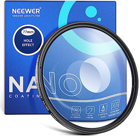 NEEWER 77mm Espiral Halo Filtro Cámara Lente, Prisma K9 Cristal Óptico Efectos Especiales Filtro Fotografía Lente de Cámara Accesorios con Visión Túnel Deformada Circular Halo Efecto Marco