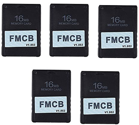Tweovnai 5 PièCes SéRies/Lot FMCB Carte McBoot Gratuite pour PS2 pour Carte MéMoire Playstation2 V1.953 OPL Boot, 16 MB