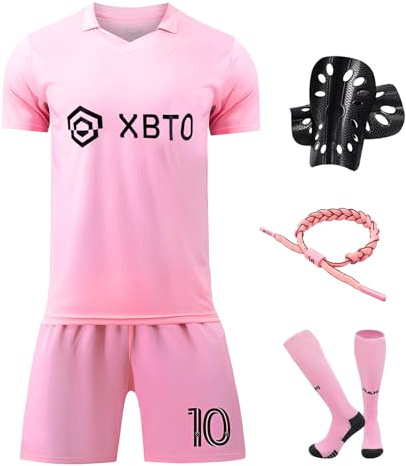 Sternstunde Ensemble de Football pour Enfants, Maillot, Short et Chaussettes, Tenue d'Entraînement (FR/ES, Âge, 10 ans, 11 ans, Taille normale, Rose)