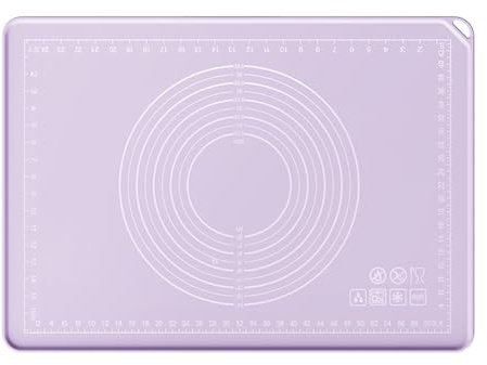 Rolin Roly Tappetino da pasticceria in silicone extra spesso Tappetino da Forno in Silicone Antiaderente Riutilizzabile per impastare, tappetino, tappetino (Viola)