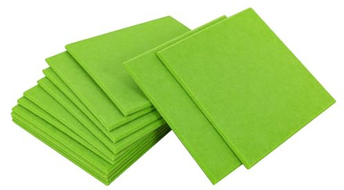 ARBGO Lot de 12 panneaux acoustiques auto-adhésifs en mousse - Isolation acoustique haute densité - Pour studio d'enregistrement, studios d'enregistrement, bureau - 30 x 30 x 0,9 cm - Vert