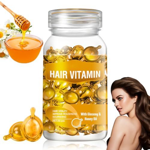 Capsule di vitamina per capelli, olio di vitamine per capelli, 30 capsule/bottiglia, idratante anti anti-crespo, riparazione di danni ai capelli, olio essenziale per la crescita sana dei capelli