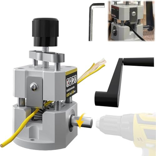 Máquina Pelacables Manual Electricista, Maquina Pela Cables de Electricidad, Cable de 0.2-2.54 cm de Diámetro con Manivela, Pelador de Cables Electricos Para Reciclaje Chatarra Cobre Pelacables Manual