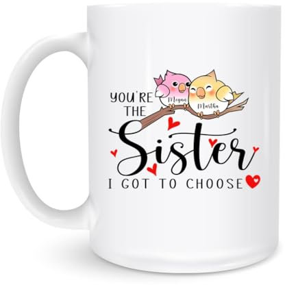 White Mug with Handle, Two Adorable Birds On A Tree Branch Tea Mug Novelty Ceramics Coffee Cup Funny Ceramic Mug for Home Beer 330Ml