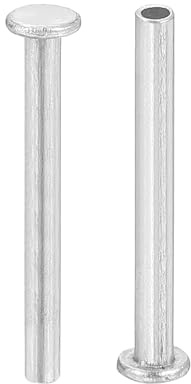 QUARKZMAN 50 Stück Halbhohlnieten 2mm x 18mm Aluminium Silber | Flachkopf Halbhohle Nieten, Für Industrie Haushaltsreparatur Befestigung
