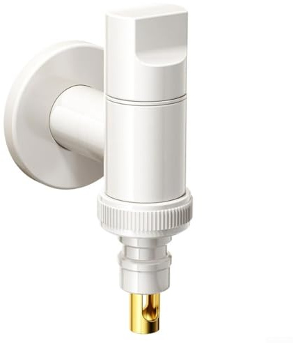 G1/2 G3/4 weiße Trommel Waschmaschine Wasserhahn Schnittstelle Winkelventil One in Two Out Anti-Drop automatisches Wasserstoppventil