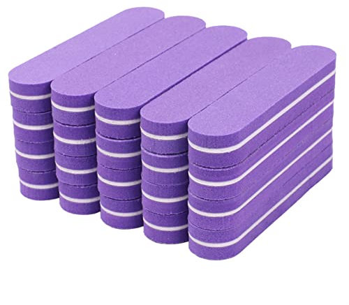 Emery Boards nagelvårdssats med nagelfilbuffert, 20 st/lot mini nagelbuffertfil 100/180 lila svampsandpapper(Lime)