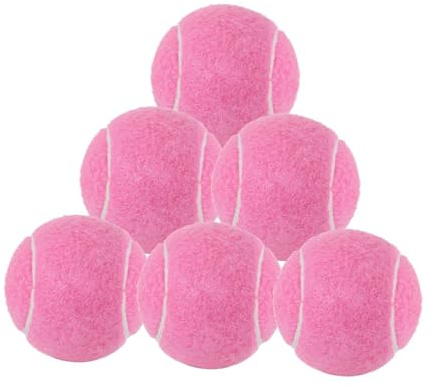 Perfeclan 6PCS -Tennisbälle für Anfänger Trainingsübungen Professionelle Trainingsbälle 6,4 cm Durchmesser für Unterhaltung im Freien im Freien, Rosa