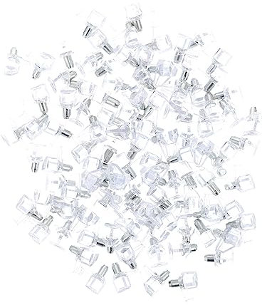 DECOMELODY 100stücke Glasregalhalterung Regalbretter Halterung Regalstützstifte Schrankregalstifte Regalstützstift Regalstift Regalstifte Für Schränke Bücherregale Garderoben Vitrinen Möbel