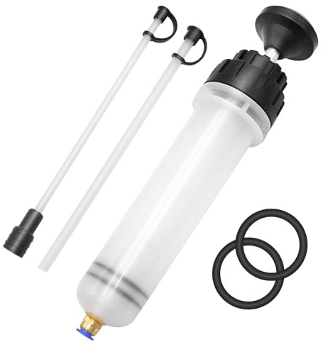Veftsvy Ölabsaugpumpe 200ml, Ölabsaugpistole Flüssigkeitsabsauger, Absaugpumpe mit Schlauch & Verlängerungen für Bremsflüssigkeit, Kühlflüssigkeit, Getriebeöle