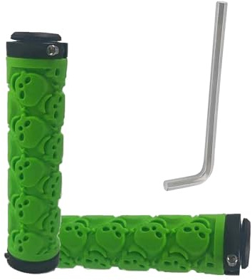 Runseaway 2Pcs Bike Handlebar Grips Lock-on Non-Slip Rubber Bicycle Handle Bar Grips for Mountain BMX MTB Kids Adult Bikes Ergonomic Comfortable Cycling Accessories with Installation Tools (Green)