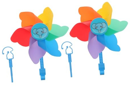 2pcs Children’s Colorful Cartoon Plastic Windmill Pinwheel