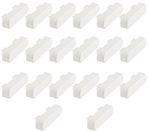Tabanzhe 20 Pcs White Window Drainage Cover Caps,Plastic Weep Hole Covers Replacement for UPVC Windows,Double Glazing Drain Caps Accessories