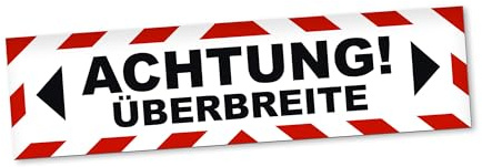 PantherPixel Magnetschild Achtung Überbreite Auto LKW Markierung Magnetfolie Wetterfest Magnetisch 60 x 16 cm Reflektierend
