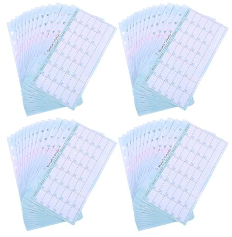 PACKOVE Ricariche per Planner Mensili A6 6 Fori Carta per Budget e Pianificazione Pasti, Set da 10 Inserti per Raccoglitori ad Anelli, Compatibili per Uso Ufficio e Organizzazione