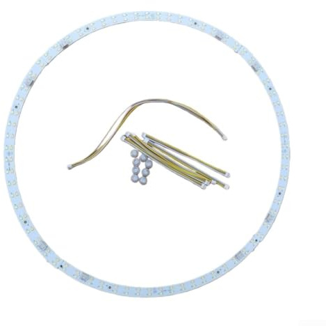 Modulo LED curvo per ventilatore da soffitto, 18 W/27 W/36 W per strisce luminose SMD, design a mezzaluna, sorgente luminosa di ricambio con driver o senza, trasparente (4 pezzi 36 W x 2)