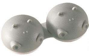 DarXity - Contenitori per lenti a contatto, motivo: animali (elefantino blu, maialino rosa, ippopotamo grigio)