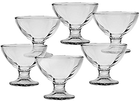 6 x Eisschale Set Dessertschale Eisbecher Glas Mughetto transparent 190ml Gelato Vero