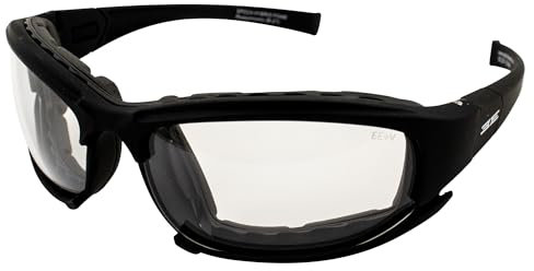 Epoch Hybrid Photochrome gepolsterte Motorrad-Sonnenbrille, klare bis rauchfarbene Gläser, ANSI Z87.1+