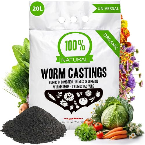 Worm Castings Pure Natural Multipurpose Fertilizer for Indoor and Outdoor Plants Vermicompost TopSoil Builder Improver Plant & Root Growth Feed Fertiliser for Potting Germination NPK Nutrient