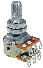 Potentiometer 500 K Ohm Blend Mischbatterie 2 Quellen, 10 mm Buchse, Gewinde M7 x 0,75, für Elektro- oder Bassgitarre, Alpha PM-500-Z