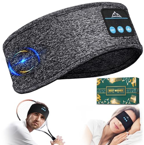 Auriculares para Dormir Regalos Originales para Hombre Mujer: Amigo Invisible Regalos Antifaz para Dormir Auriculares para Dormir con Ultrafinos HD Estéreo Altavoces, Orejeras Antiruido para Dormir