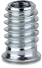 DOJA Industrial | Hex Threaded Insert Nuts | Pack 40 | 8x15 mm | Thread Socket Inserts | Zinc Plated Drive Nut | Hexagonal Allen Head Nut for Insertion in Softwood, Furniture, Plywood, Wood