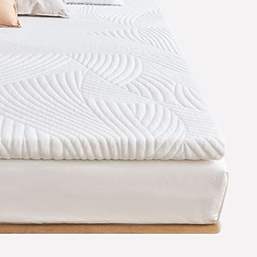 Sweetnight - Topper Materasso 120 x 200 cm Altezza 5 cm, Viscoelastico per Materasso e Memory Gel, Topper in Schiuma di Gel, Topper con Fodera Rimovibile e Lavabile, Colore: Bianco