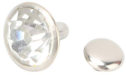 Pssopp 100 Stück Strassnieten Kristalldiamant Glitzersteine Silbernieten mit weißem Diamant für DIY Leder Kleidung Taschen Schuhe Basteln