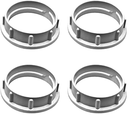 ECUDIS 4 Pcs Lamp Shade Rings, White Aluminum Threaded Socket Rings for Medium Base E26 Sockets with Diameter of 1-1/2 Inches for Glass Lamp Shades, Light Fixture