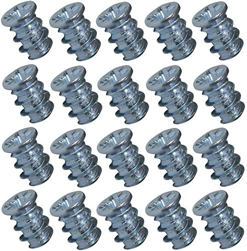 AERZETIX - C44757 - Juego de 20 - Tornillo Euro para mueble/armario/alacena - ensamblaje de madera - Ø6.3x9mm - acero galvanizado - metal - huella Pozidriv