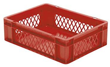 LA-KA-PE der ROLLENDE SHOP - Euro-Stapelbehälter 400x300x120 mm durchbrochen rot
