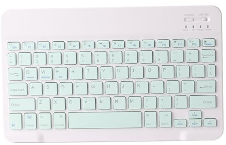 Clavier Portable 10 Pouces, Mini Clavier sans Fil Ultra-Mince Confortable Dactylographie Précise, Structure de Ciseaux de Clavier de Voyage(Vert)