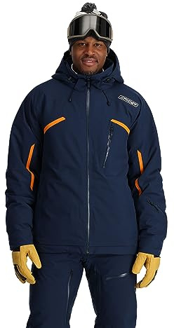 Spyder Herren Leader Insulated Hooded Ski Snow Jacket Skijacke, Echtes Marineblau, M