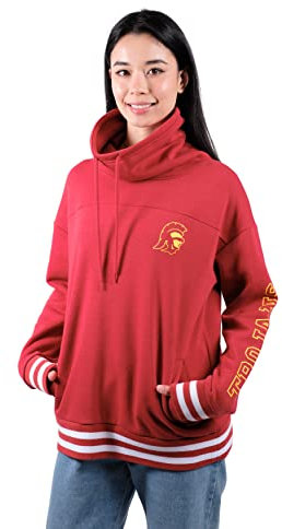 Ultra Game Women's Funnel Neck Hoodie Sweatshirt, Cardinal Red, XL