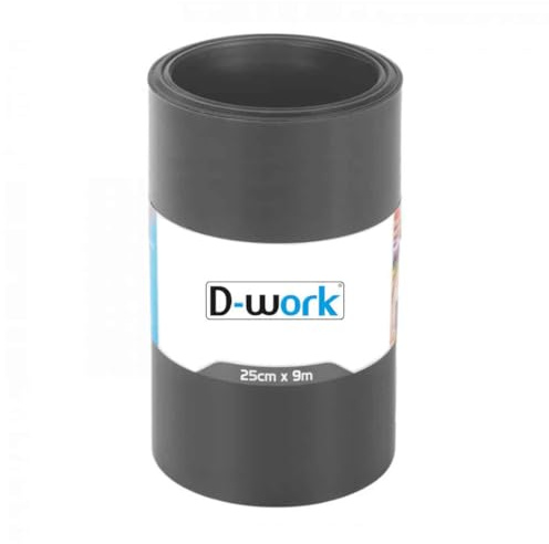 Garteneinfassung, flexibel, glatt, Anthrazitgrau, Höhe 25 cm x Länge 9 m, aus PVC und UV-Schutz (Stärke 1 mm) D-Work
