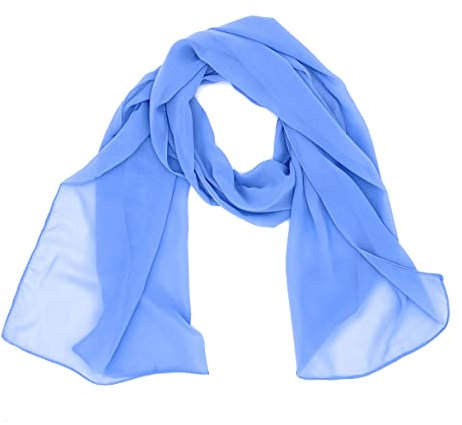 FASHION YOU WANT Damen Schal Stola Halstuch Tuch Seidentuch aus Chiffon für Frühling Sommer Ganzjährig (hellblau)