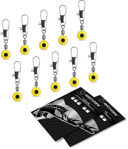 NEU AMZfishing® 10x Laufwirbel für Posen,Futterkörbe & Grundbleie | Friedfischangeln | Karpfenzubehör | Karpfenangeln Zubehör | Angelzubehör | Angeln Zubehör | Posenwirbel (10 Stück, b: #M)