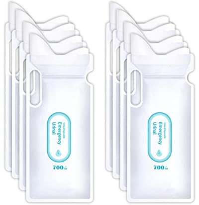 Onetime-Urinbeutel, 8 Stück, Auslaufsicherer Reise-Urinal-Toiletten-Notfallbeutel, Großes Fassungsvermögen, Leicht zu Tragen, Unisex-Camping-Urinbeutel, Geruchloses Gel (13x33cm)