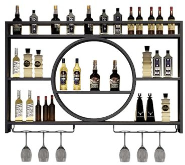 Weinregal Für Schränke, Barschrank, Weinflaschenhalter, Flaschenhalter, Hängendes Weinregal, Modernes 3-lagiges Weinregal Aus Metall Mit Weinflaschenhalter, Für Küche, Wohnzimmer, Zuhause ( Color : Ne