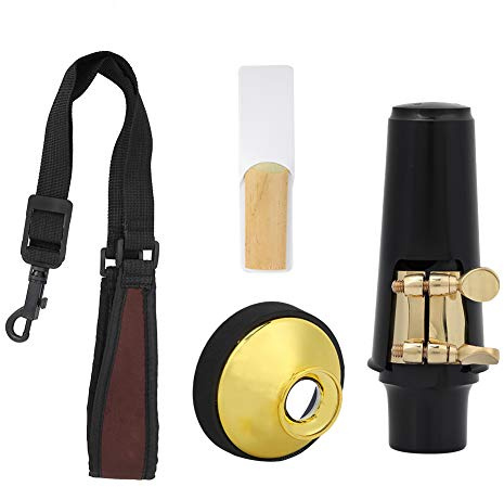 VGEBY 4-in-1-Altsaxophon-Zubehörset, Klarinettenblätter, Dämpfer, Schalldämpfer, Mundstück, Kappe, Halsband, VGEBYUI6MG5OY1D