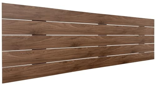 DHOME Cabecero de Madera reciclada DM Estilo Palet Horizontal Cama Palets Herrajes incluidos (135cm, Nogal Madera)