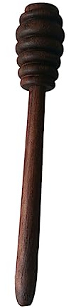Zerodeko Wood Honey Dipper Stick Honey Stirrer and Jam with Deep Grooves Drizzling Tool in Coffee Composite Material for Restaurant and Hotel Use
