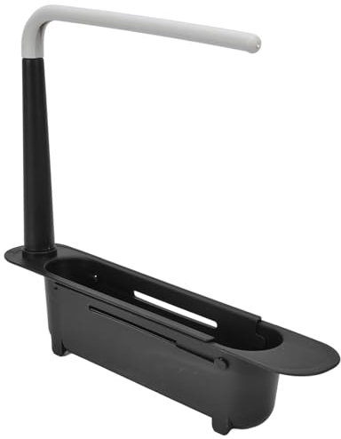 Organizador Telescópico para Fregadero de Cocina, Cesta de Drenaje de Almacenamiento Expandible con Colgador de Toallas, Organizador de Fregadero Expandible de PP (-3118220017515)