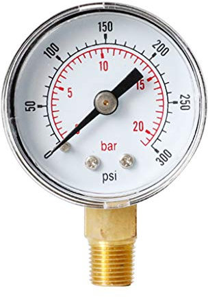 Steel Scale Economical All Purpose Pressure Gauge with Brass Internals for Gas Water Fuel Liqu Tire Pressure Gauge Water Digital Manometer Barometer Meter Gas Regulator Vacuum Tester