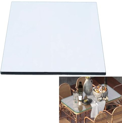Glasplatte Eckig Transparent - Glasscheibe Aus Gehärtetem Glas 8mm Dick - Tischplatte Aus Sicherheitsglas Glas - Tisch Glasplatte Ersatzteil - Ideal Als DIY Glastisch Tisch Glas Platte(85x85cm)