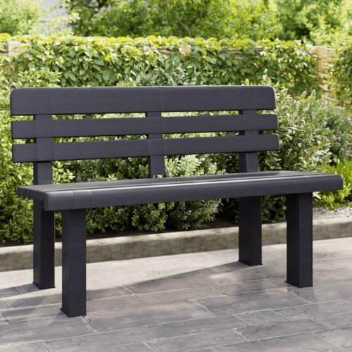ShGaxin Gartenbank Anthrazit 110x52x71 cm Polypropylen, Terrassenmöbel, Wetterfeste Bank, Outdoor Bank, Parkbank, Garten Banken, Deko Bank, Gartenmöbel - 4009380
