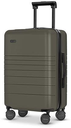 ETERNITIVE - Handgepäck Koffer I Reisekoffer aus Polycarbonat & ABS I Größe: 54 x 34 x 22,5 cm 32L I Koffer Leicht mit Rollen 360° I Hartschalenkoffer mit TSA-Schloss I Olivgrün